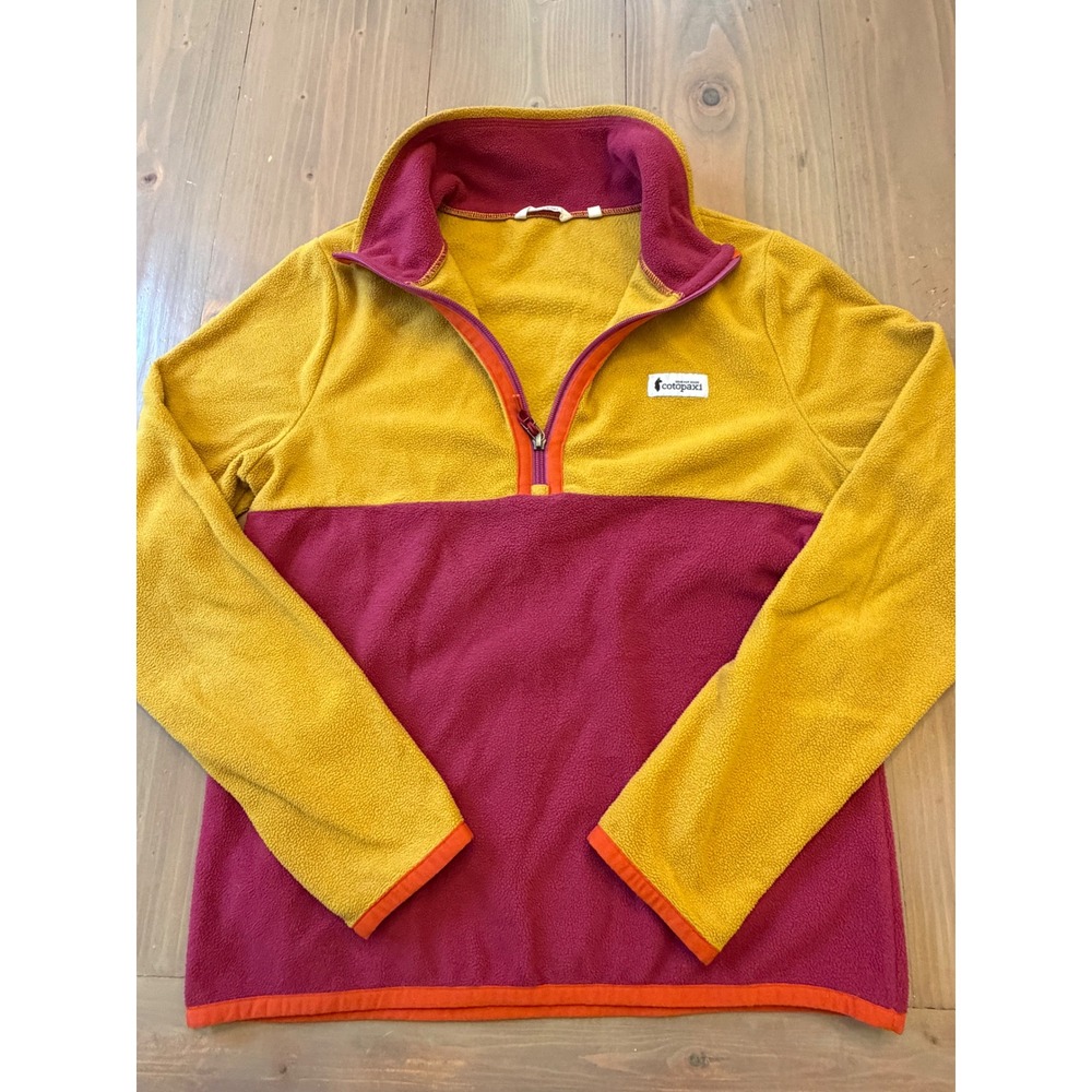G30 Cotopaxi Teca Fleece Pullover Mens Small Quarter Zip Colorblock Yellow